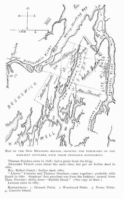 Map Of New Meadows Region Of Maine